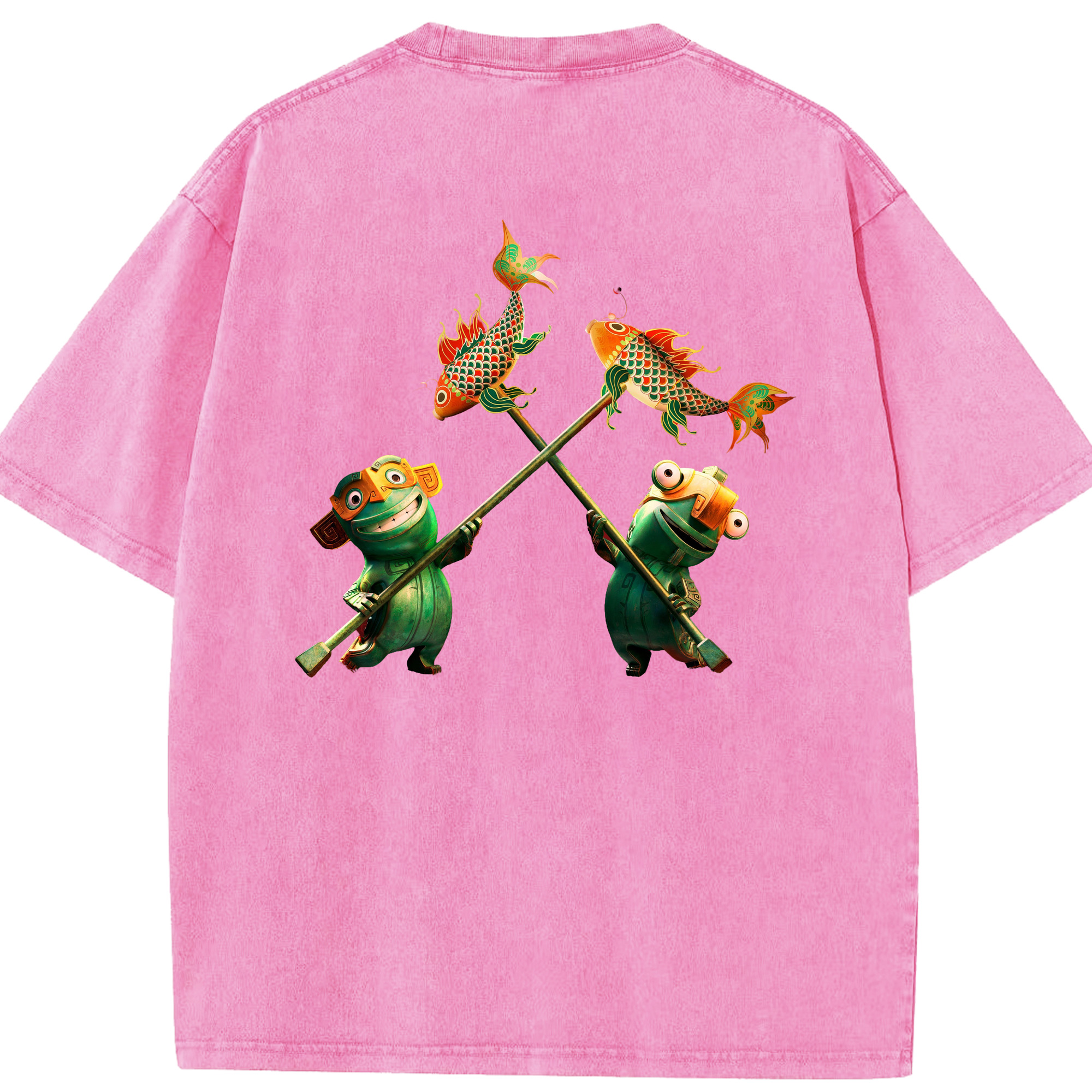（画像用） Ne Zha 2 ナタ 魔童の大暴れ 綿100% ヴィンテージ風 半袖Tシャツ（背面プリント）